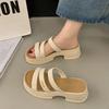 High-end Outer Wear Platform Slippers Women's 2025 Summer New Heightening Lightweight Softness Roman Casual Beach Sandals