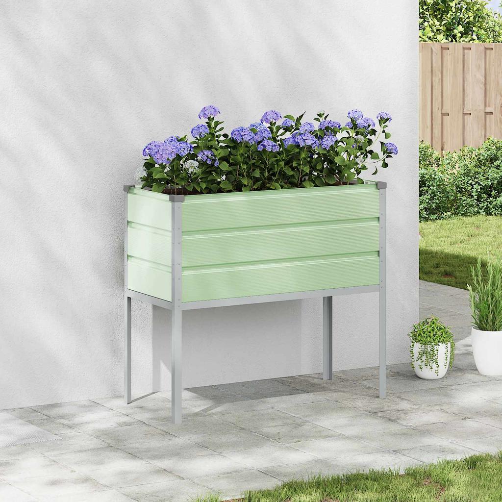 Planter Pastel Green 100 X 45 X 90 Cm Galvanized Steel