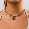 Boho Kpop Colorful Irregular Natural Stone Hollow Star Pendant Choker Necklace Women Goth Beads Chain Y2K Jewelry Accessorie New