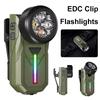 EDC Clip-Taschenlampe Magnetisch 90° Verstellbarer Lampenkopf Gestensteuerung Arbeitslicht Mit UV-Licht Wiederaufladbar Mini-Taschenlampe