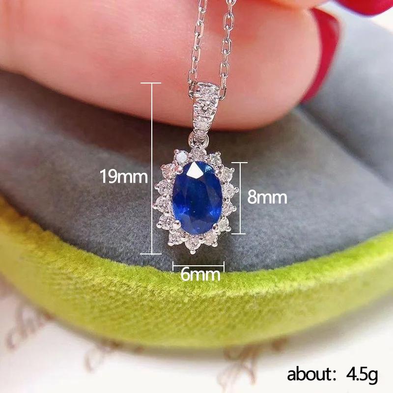 Blue Oval Copper Set Zircon Pendant Necklace Ladies Wedding Luxury Women s Accessories Anniversary Gift Fashion Zircon