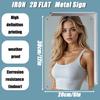 Retro Metall Eisen Schild 8 Zoll * 12 Zoll - Goldhaariges Weißes Tanktop Design Wanddeko für Männerhöhle Werkstatt Pub