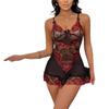 European & American Sexy Lingerie Lace Embroidered Camisole & Panty Set
