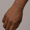CANNER 925 Silver Classic Plain Chain Simple Finger Bracelet For Women Minimalism Hand Ring Chain Bracelets Jewelry