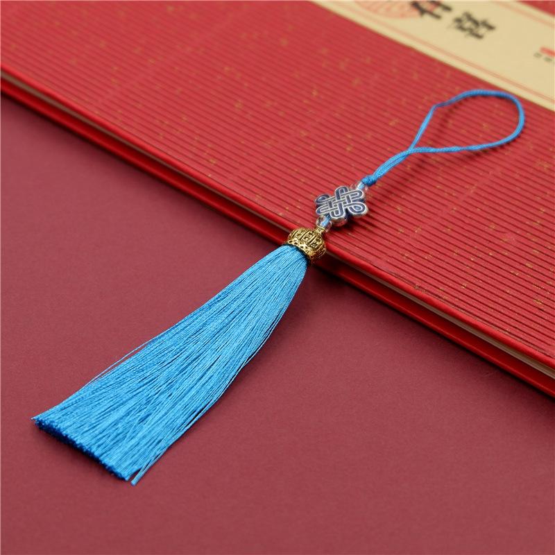 Chinese Style Tassel Ear Metal Hat Plus Beads Hanging Ear Ancient Style Bookmark Cheongsam Hanfu Pressure Placket Tassel Accessories Pendant
