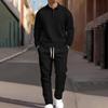 Men's Casual Fashion Outdoor Sports Wrinkled Long Sleeved Trousers Suit