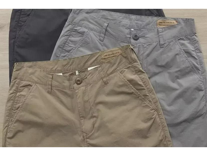 Men's Trendy Solid Color Casual Workwear Pants - Spring/Summer Loose Straight Nine-Point Trousers