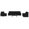 Vidaxl 3-Cz. Set de Living cu Perne, Negru, Textil
