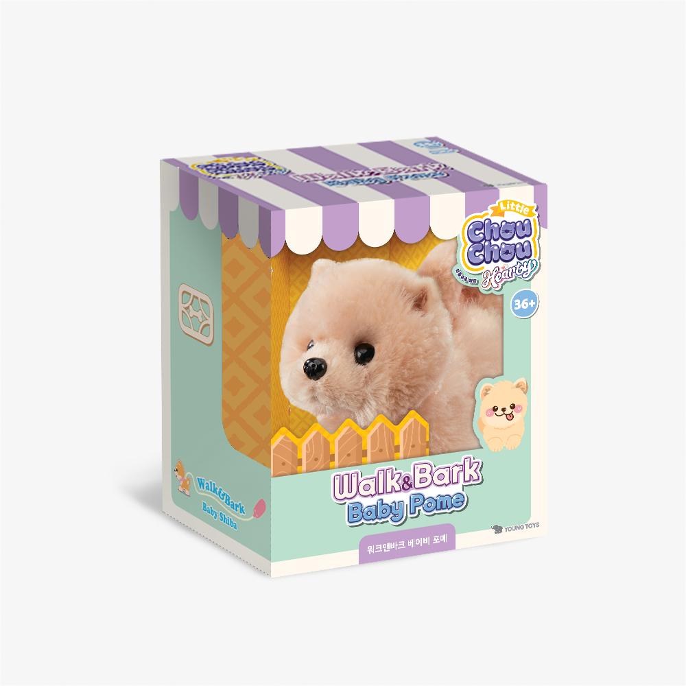 Young Toys Little Chou Chou Herzhafter Spaziergang & Bellen Baby-Zwergspitz Interaktiver Plüschwelpe