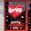 Valentine's Day Atmosphere Decor Stickers Heart-shaped Romantic Sweetheart Balloon Stickers For Glass Windows Display Windows