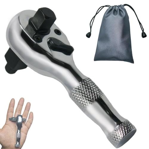 

SuiiGoo Ratchet Handle, Short Ratchet Wrench, 3-in-1, 6.35, 9.5, 12.7mm Drive, 72-Tooth Gear, Ratchet, Motorcycle, Bicycle, Road Bike Maintenance Tool