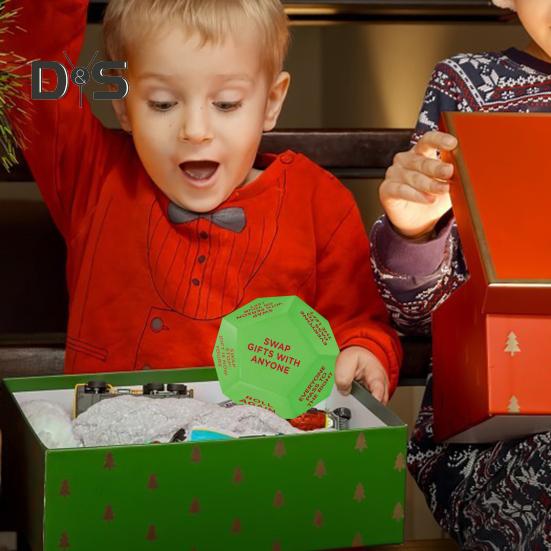 1/2Pcs Santa Swap Gift Exchange Dice 12 Different Sides Christmas Exchange Dice Game Party Supplies for Holiday Fun