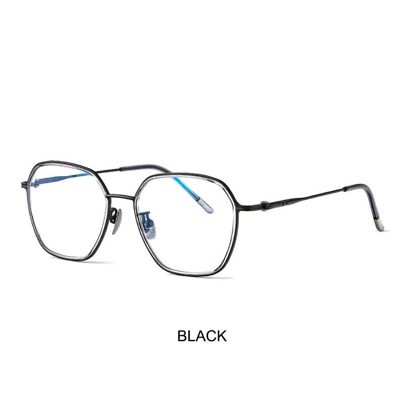 

Luxury Vintage Ultra-Lightweight Titanium Glasses Frame Men Polygonal Wide-Rim Eyeglasses Women s Fashionable Versatile Eyewear