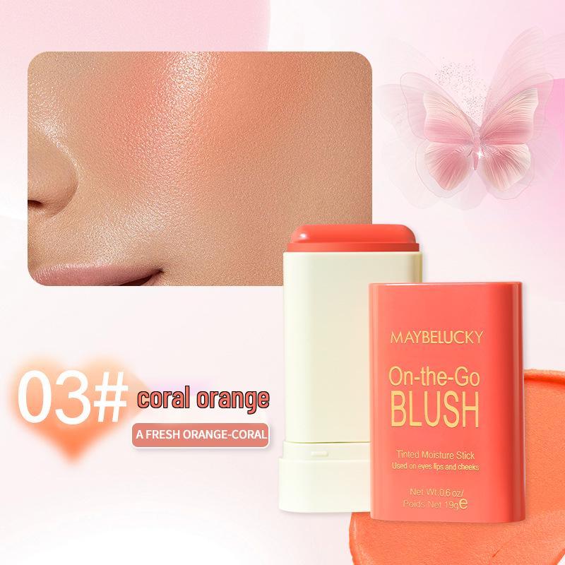 

Эксклюзивные кремовые румяна MAYBELUCKY Vitality Smooth: Натуральный нюдовый макияж румяна в стике