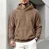 Codzienna Casualowa Streetwear Męska Pluszowa Bluza z Kapturem, Polarowy Pulower Teddy z Kieszenią Kangurką, Luźny Top z Kieszenią, Miękki Ciepły Zimowy Sweter
