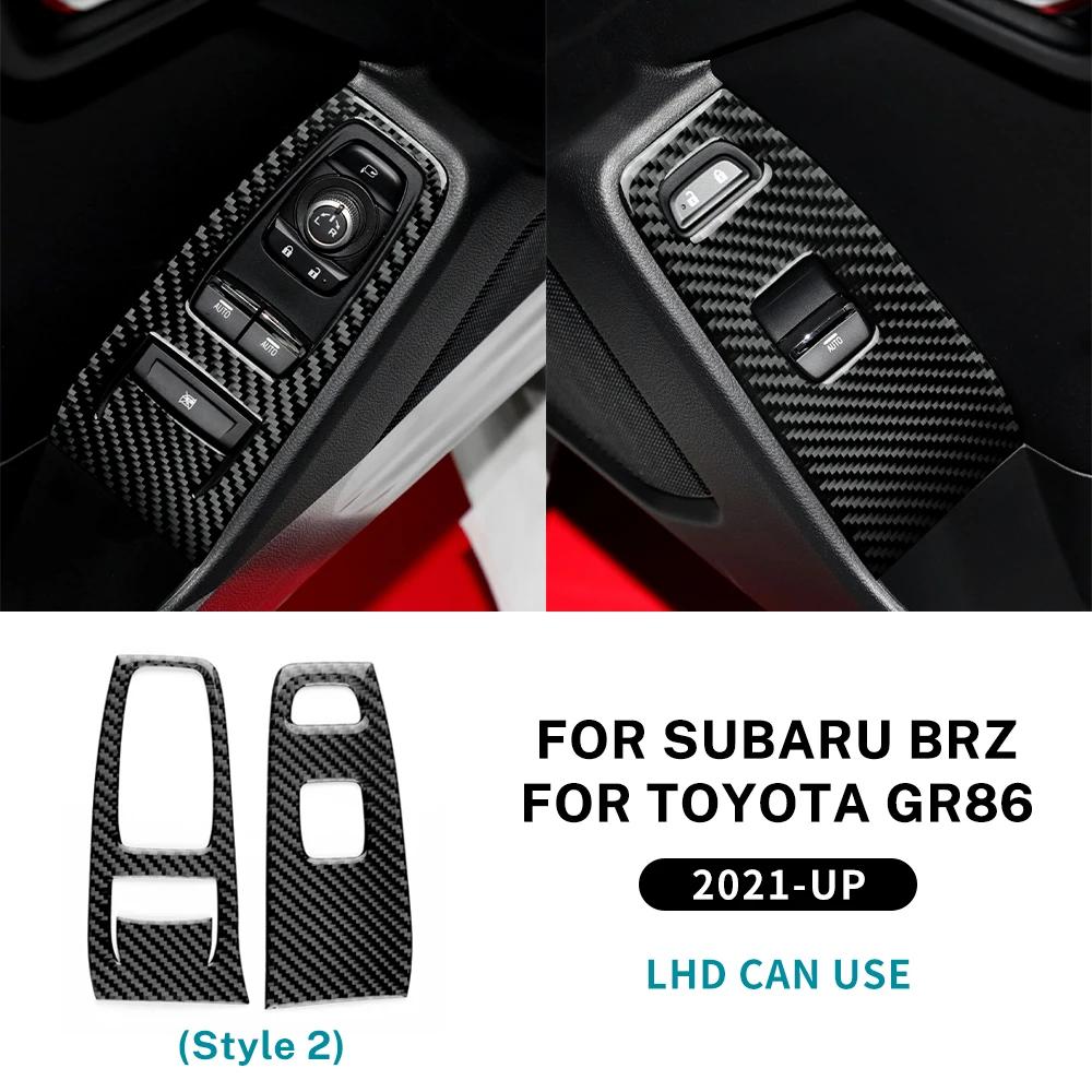 Real Soft Carbon Fiber Sticker For Subaru BRZ Toyota GR86 2025 2025 2025 2025LHD RHD Door Window Switch Button Panel Accessories
