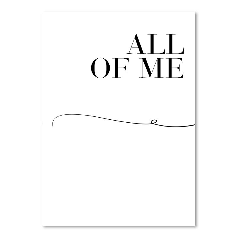 Schwarz-weißes Lebenszitat auf Leinwand, Gemälde im skandinavischen Stil, Liebesposter und Druck, nordische Wandbilder für Wohnzimmer, Heimdekoration