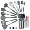 12-Piece Rotatable Silicone Kitchenware Set: Includes Frying Shovel & Soup Spoon