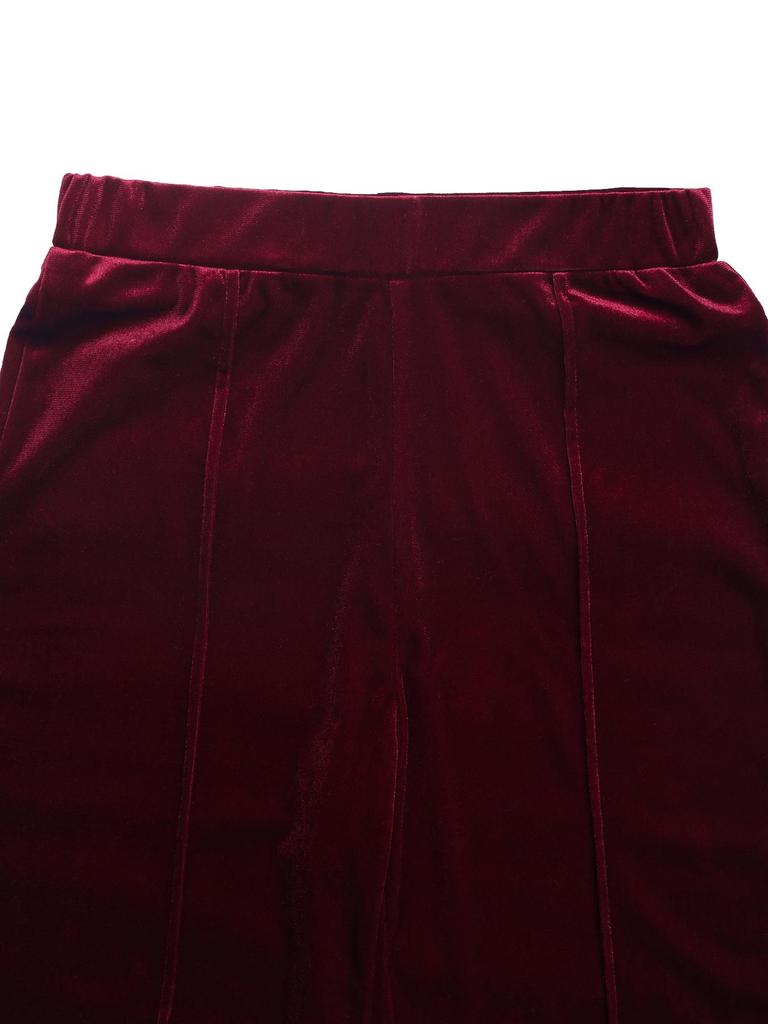 2025 Summer European & American High-Waist Velvet Wide-Leg Pants for Women