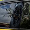 2 Piezas/juego, Pegatina para pilar B de coche Tigre Negro; duradero, impermeable, resistente a los arañazos, película protectora para pilar B de coche, pegatina para coche