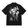 KAN6312 Kysb0091 Wing Skull Short Sleeve Shirt Black