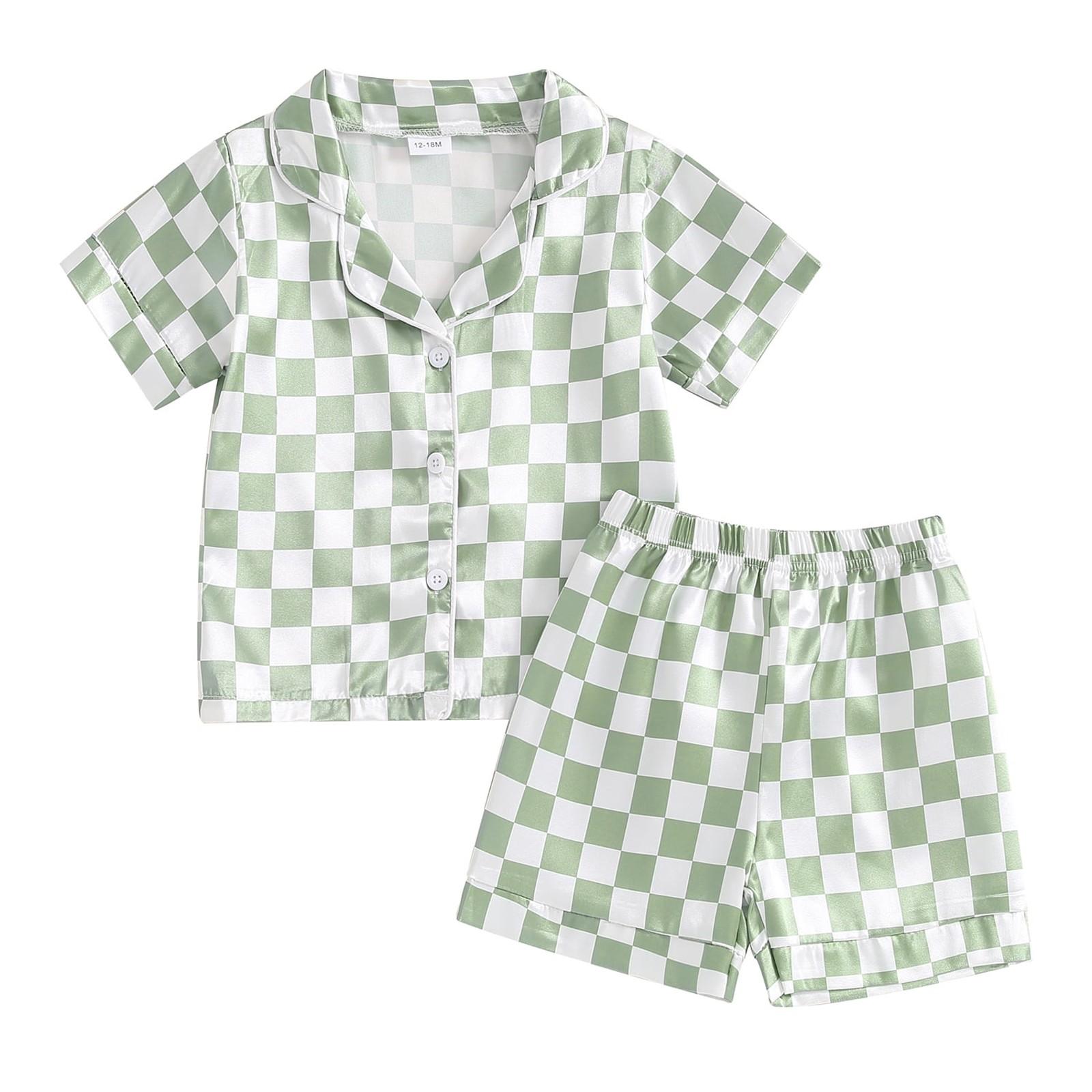 

Пижамный комплект с короткими рукавами для мальчиков и девочек, повседневная домашняя одежда, комплект из двух предметов 24