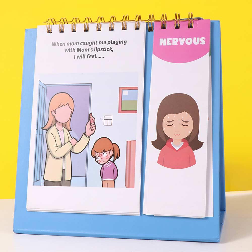 Montessori Feelings and Emotions Book Interactive Reading Flip Book  Boys and Girls