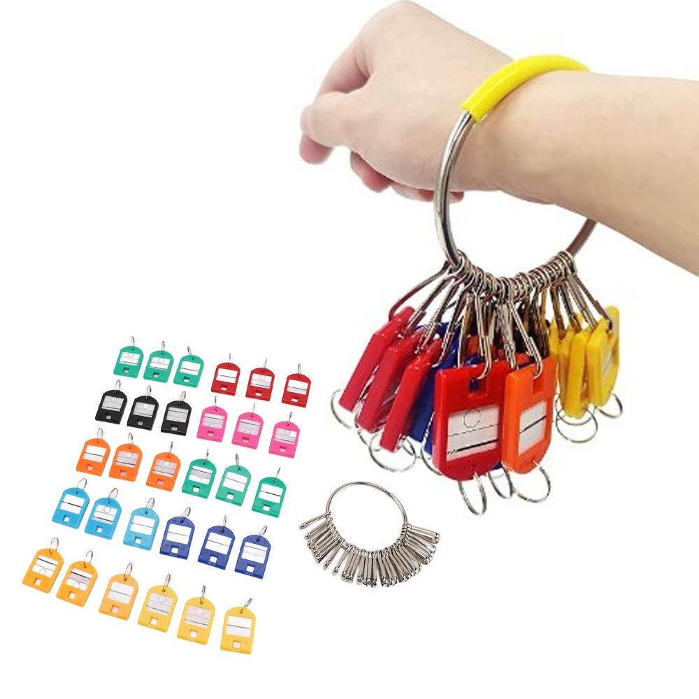 30pcs Portable Keychain Plastic Material Key Tags Multi Keys Holder Key Organizer  Houses