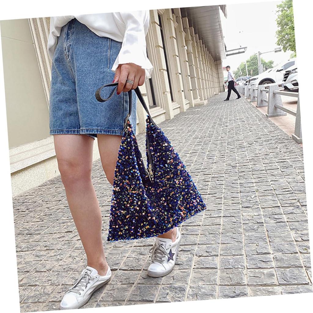 OFFSCH Shoulder Messenger Bag Sequin Shoulder Pouch Women Single Shoulder Bag Shopping Bag Pouch Women Satchel Bag Sequin Shopping Bag Women Spa