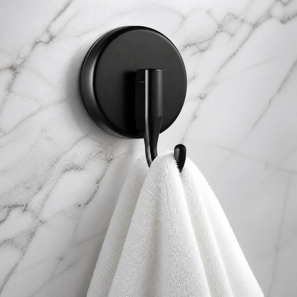 Set of 4 Suction Cup Hooks No Drilling Required Wall Mounted Hooks for Hanging Towels Clothes Kitchen Accessories Bathroom Organization