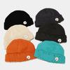 Distressed Hip Hop Skull Cap Roll Brim Knit Beanie Common Fabric Unisex Winter Travel Hat