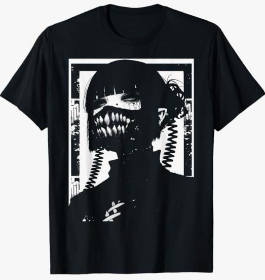 Ghoul Girl Cybergoth Gothic Anime T- | Edgy Harajuku Manga Graphic Tee Unisex T-Shirt XXL