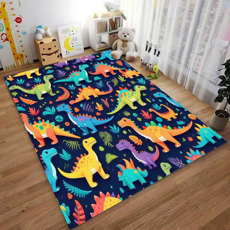 Colorful Dinosaur Designed floor mat, suitable as a non-slip mat for the living room or bedroom sofa