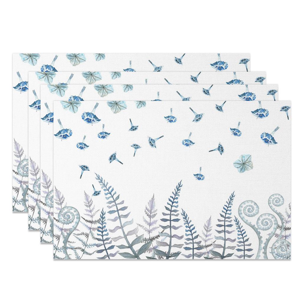 Modern Minimalist Table Mats Fresh Leaf Branch Pattern Placemats Natural Style Waterproof HeatResistant for Dining Kitchen Decor