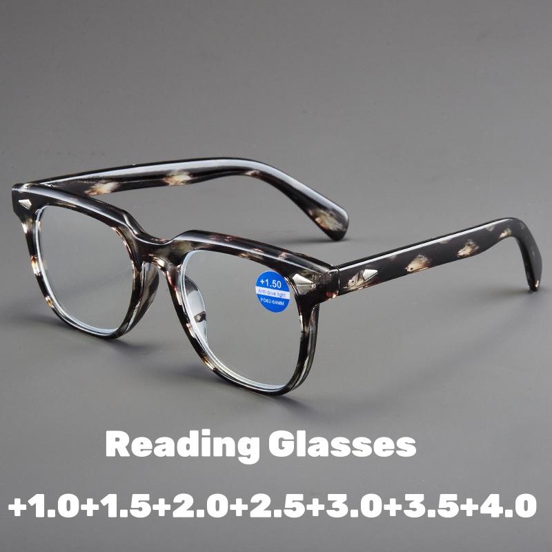 Blue Light Blocking Reading Glasses for Women Men Jelly Wrapped Flower Square Presbyopia Eyeglasses Hyperopia Diopter Eyewear