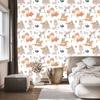 Animals Forest and Flowers Wallpaper for Living Room and Bedroom 50x1000