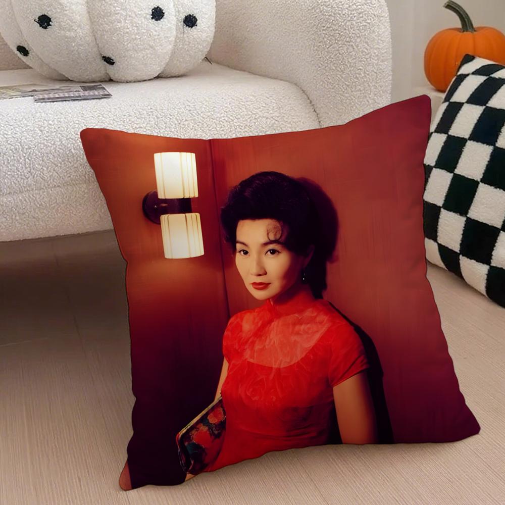 Chinese Nostalgic Reminiscent MMaggie Cheung Cushion Cover Throw Pillow Cover Hidden Button Durable Polyester Chair Cushion