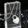 Hochwertige 925 Sterling Silber Glücksherz Schloss Halskette für Damen Mode Nischenschmuck Hochzeit Verlobung Feiertagsgeschenke