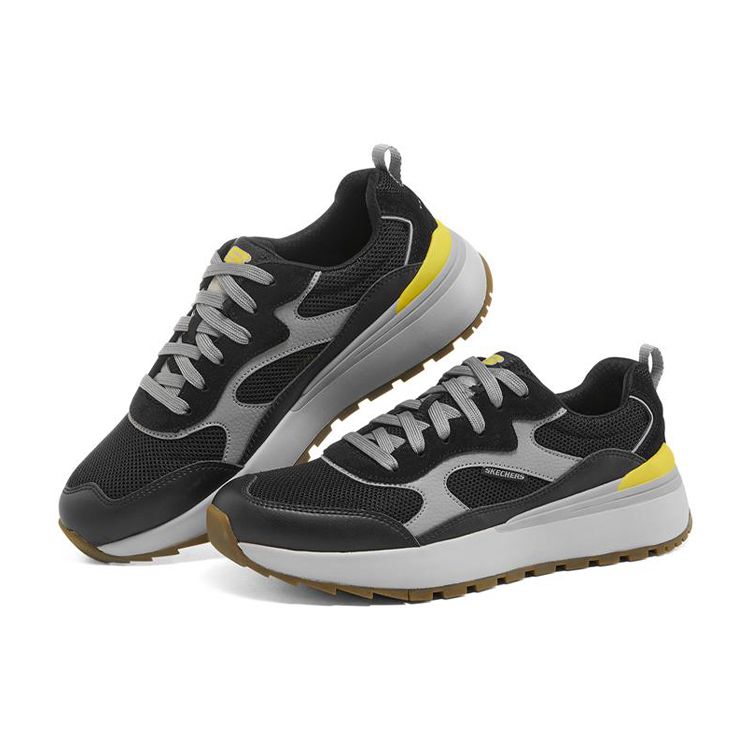 Skechers Heminger Comfortable Casual Mesh Shock Absorbing Non-Slip Wear-Resistant Breathable Low-Top Marathon Running Shoes Men sneaker 210352-BLK