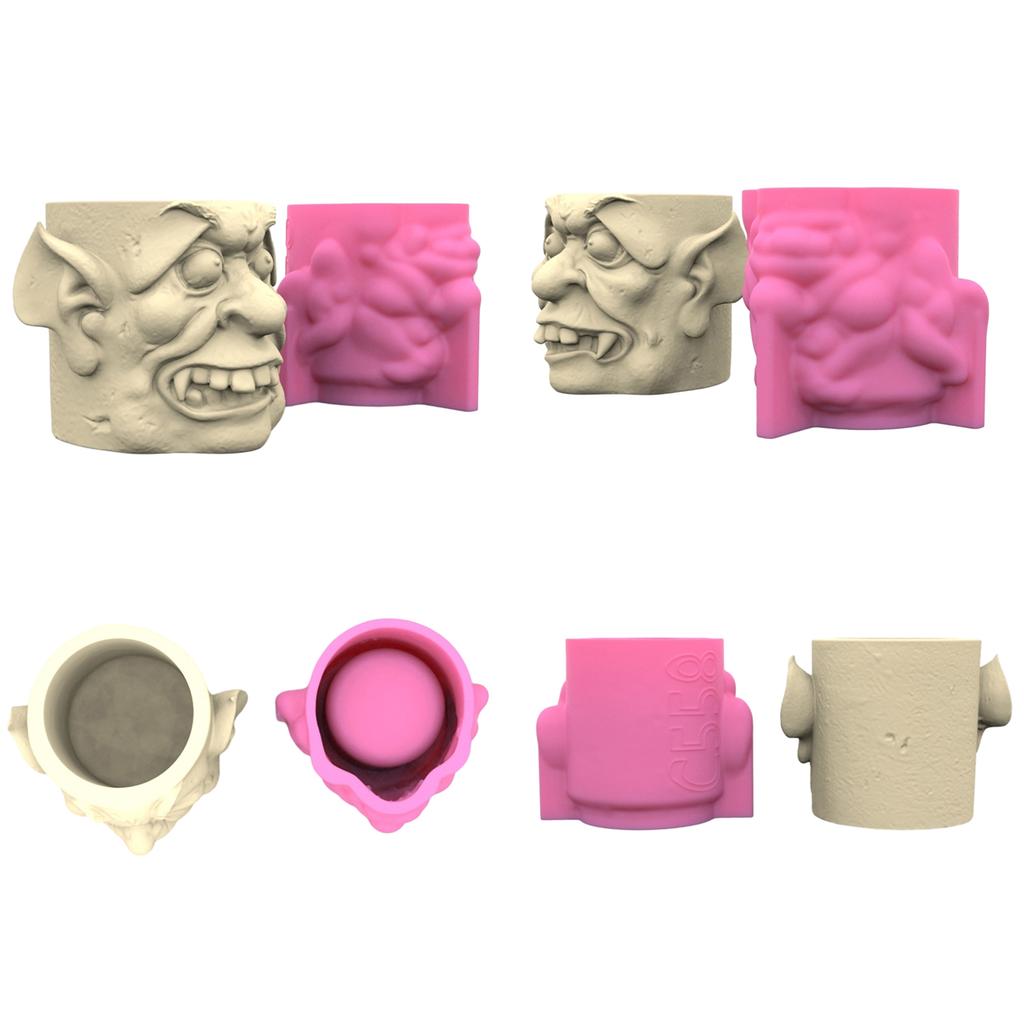 Květináče Cementová Silikonová Forma 3D Monstrum Sukulentní Květináč Formy Pryskyřičná Forma Forma pro Ukládání Šperků Epoxidové Licí Formy