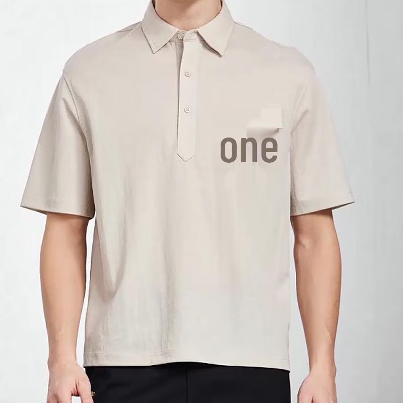 Men s Machine Washable Linen Blend Polo Shirt L