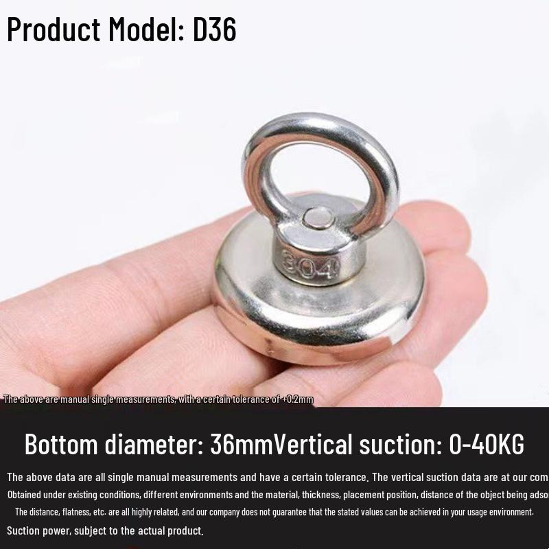Round High-Strength Neodymium Fishing Magnet with Suction Cup Eyebolt