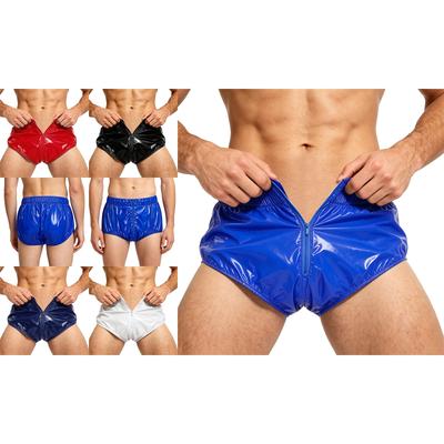 S-3XL Men Waterproof Diaper Cover Underwear Front Zipper Elastic Waist Leakproof Briefs for Swimwear Adaptive Special Needs