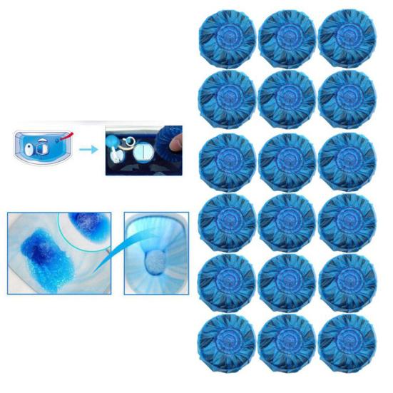10Pcs Automatic Bleach Toilet Bowl Tank Stain Remover Blue Home Detergent Cleaner