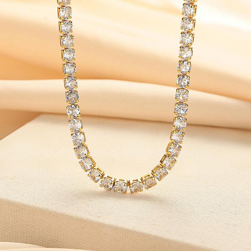 

New Full Moissanite Necklace 925 Sterling Silver High Quality Fashion Jewelry For Women Chain Wedding Birthday Party Gift 3mm