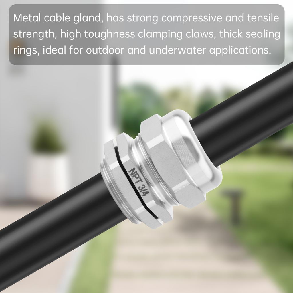 Cable Gland,NPT Stainless Steel Cable Gland,Pressure Resistant Waterproof Cable Glands,Adjustable Marine Grade Strain Relief Connectors