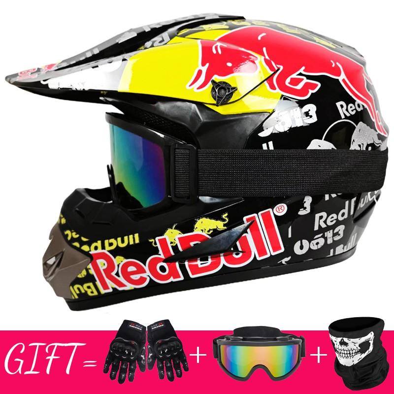 Full Face Mountain Bike Helmet With Goggles Gloves Mask Downhill MTB Trail Riding