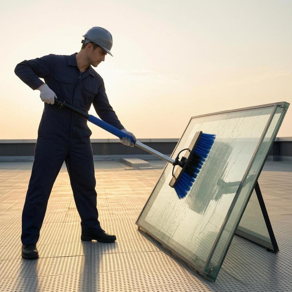 WaterSupplied Brush Aluminum Alloy Telescopic Cleaning Dense Bristles Water Fed Pole