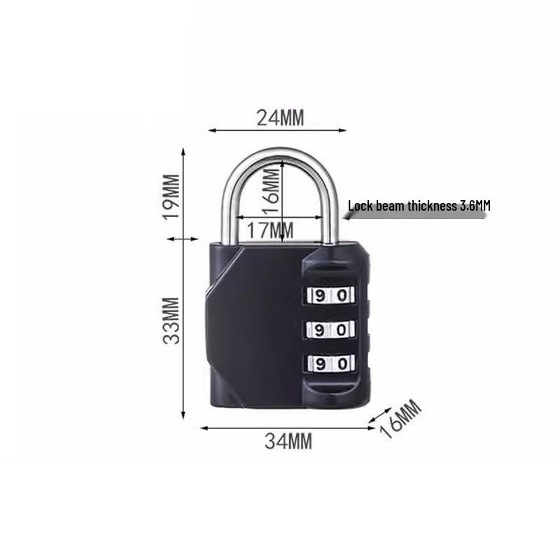 Cross-Border 4-Digit Combination Padlock: Anti-Theft Metal Lock for Gym Lockers & Suitcases