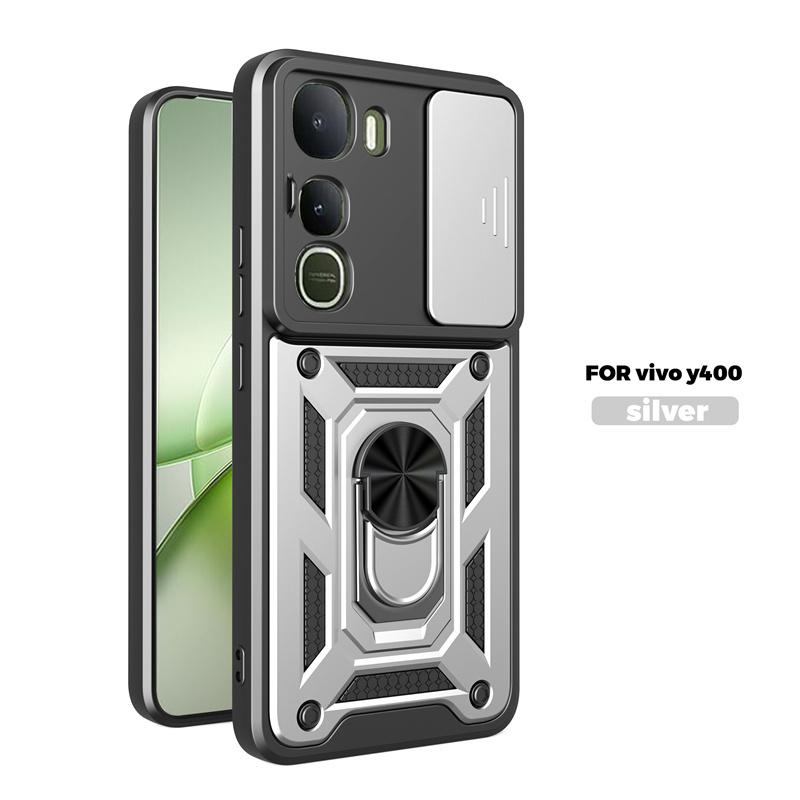 For Vivo Y400 5G Case Shockproof Armor Car Magnetic Holder Ring Cover For Vivo Y 400 Vivoy400 5G Camera Lens Protection Fundas